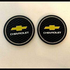 Chevrolet Car Cup Holder Coasters with bling set of 2 NWT